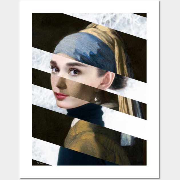 Poster Vermeer's "Girl with a Pearl Earring" & Audrey Hepburn Wall Art by luigi-tarini